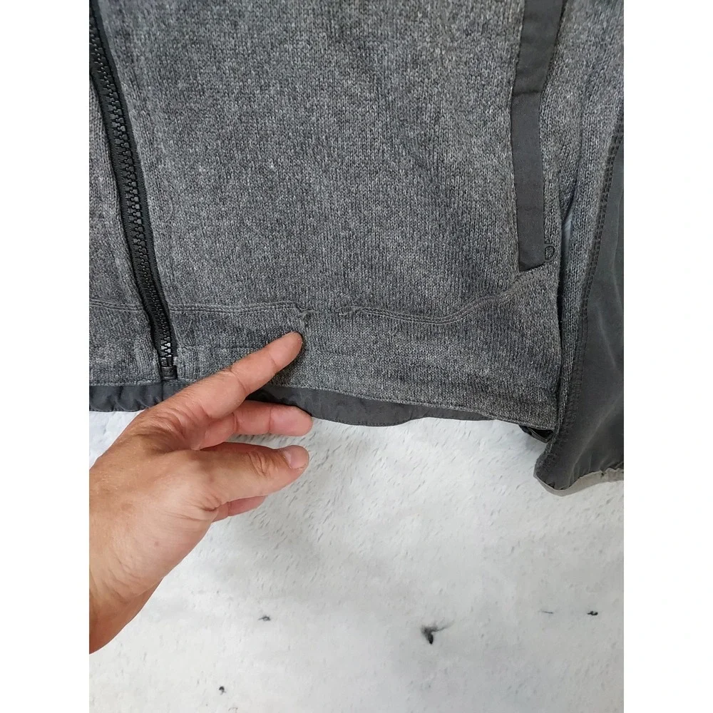 Fjallraven Hoodie Mens Medium Full Zip Ovike Fleece Jacket Gray Drawstring READ